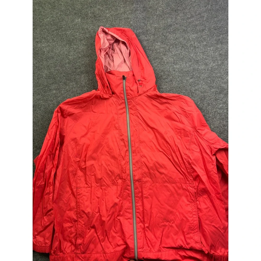Columbia Windbreaker Jacket Women 3X Pink Full Zip Hooded Mesh Lined Lightweight